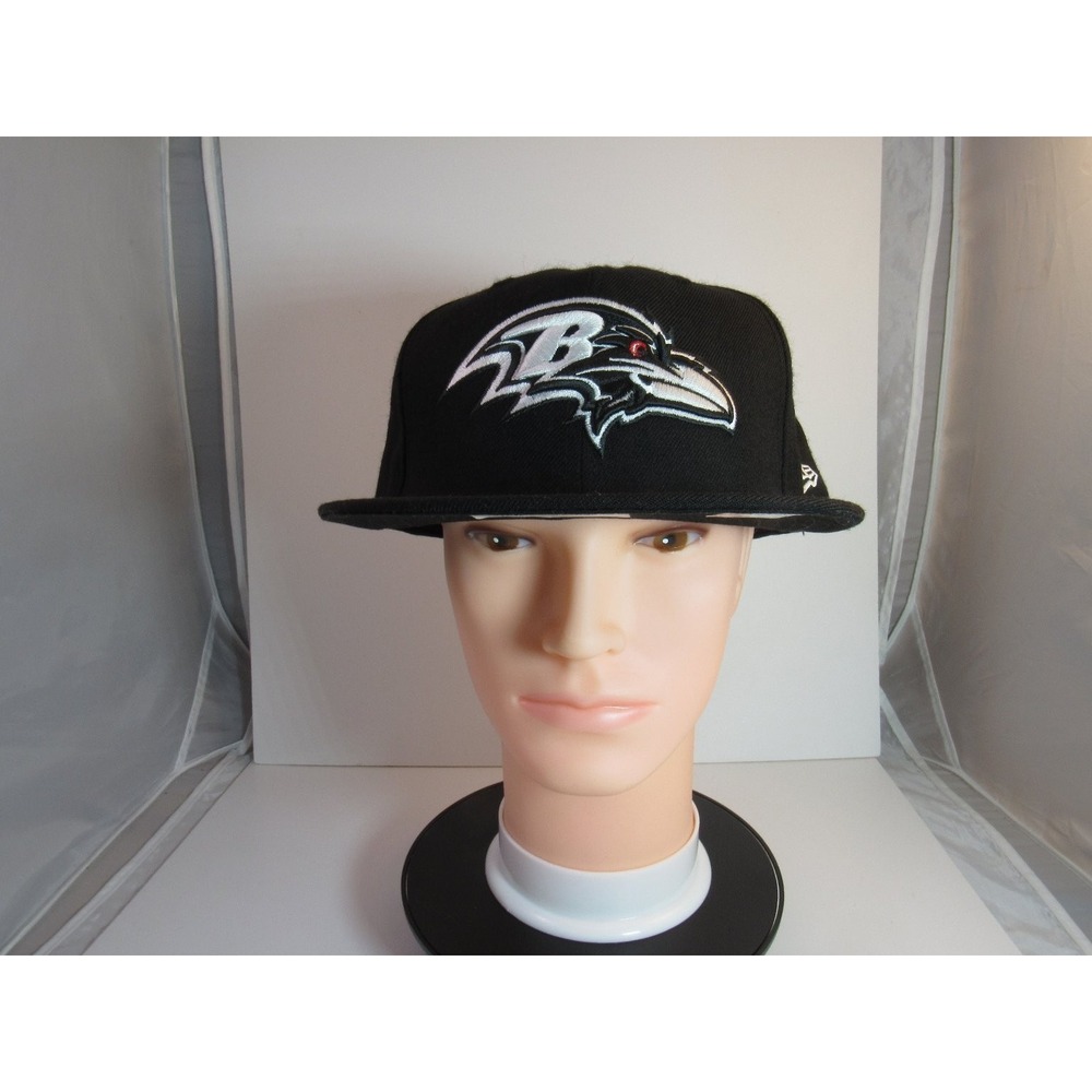 Baltimore Ravens Hat New Era 59FIFTY Men's 7 3/4 Black White Fitted NFL Cap